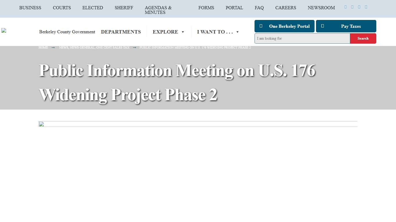 Public Information Meeting on U.S. 176 Widening Project Phase 2 – Berkeley County Government