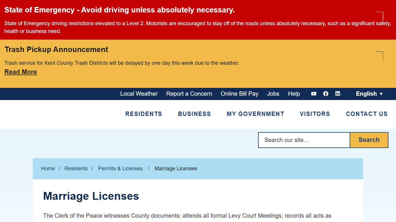 Marriage Licenses Kent County Levy Court